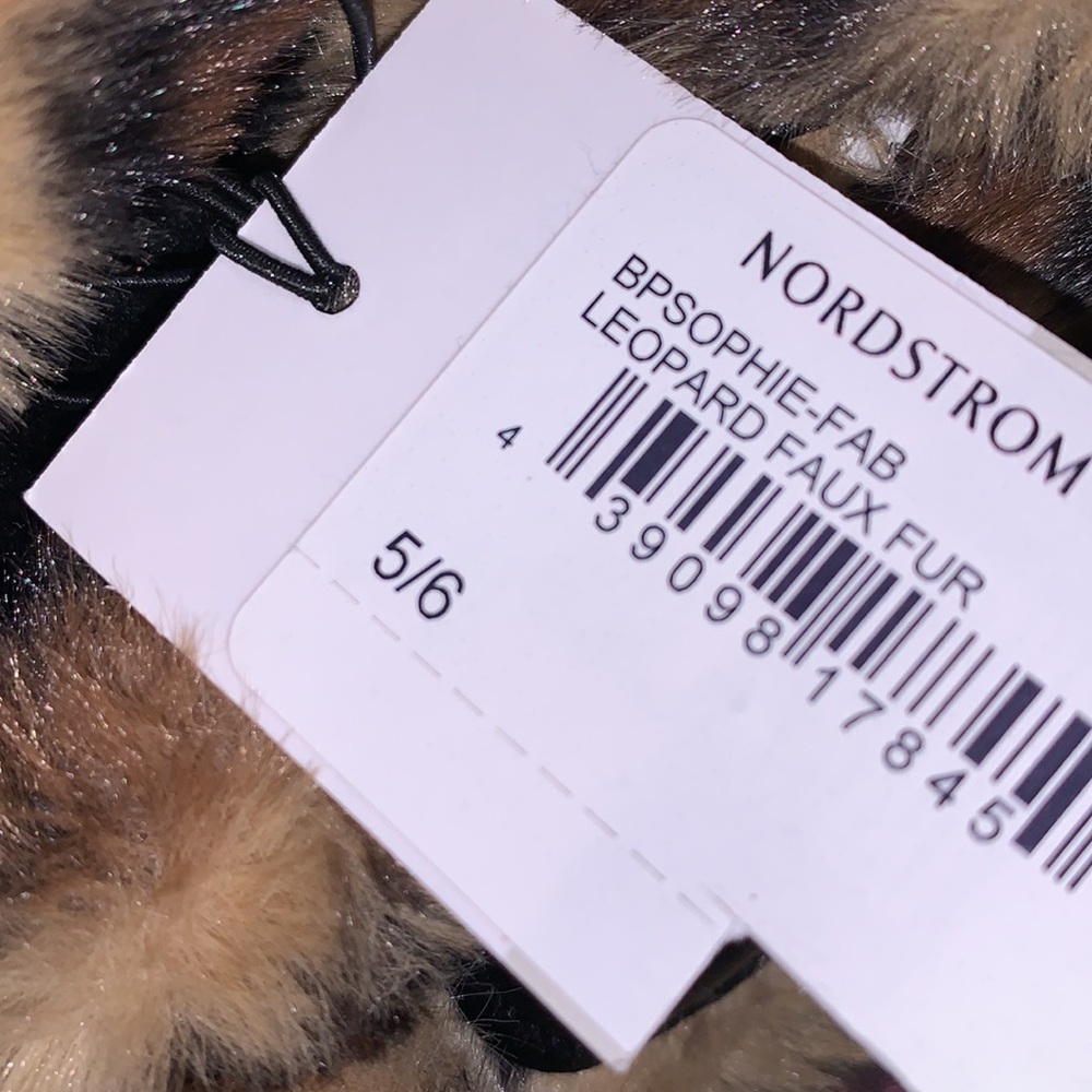 BP Leopard Print Faux Fur Slippers - Picture 6 of 6